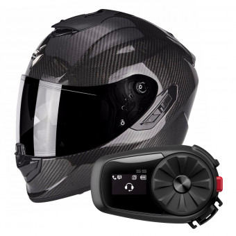 Integral Scorpion Exo 1400 Air Carbon Solid + Kit Bluetooth Sena 5S Solo