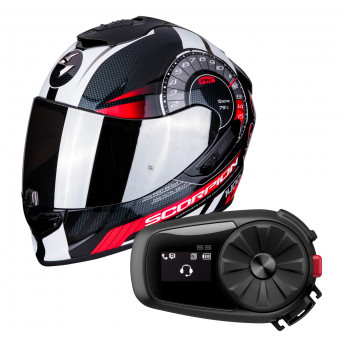 Integral Scorpion Exo 1400 Air Torque Black Red + Kit Bluetooth Sena 5S Solo