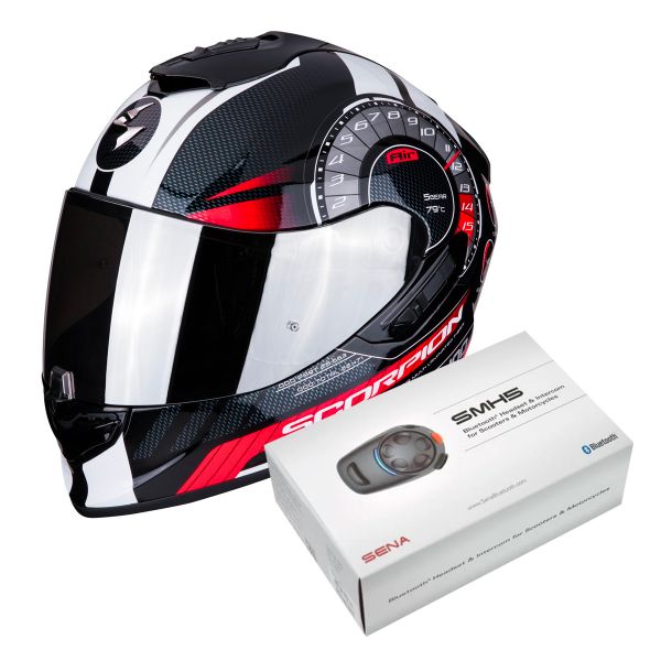 Integral Scorpion Exo 1400 Air Torque Black Red + Kit Bluetooth Sena SMH5 Solo