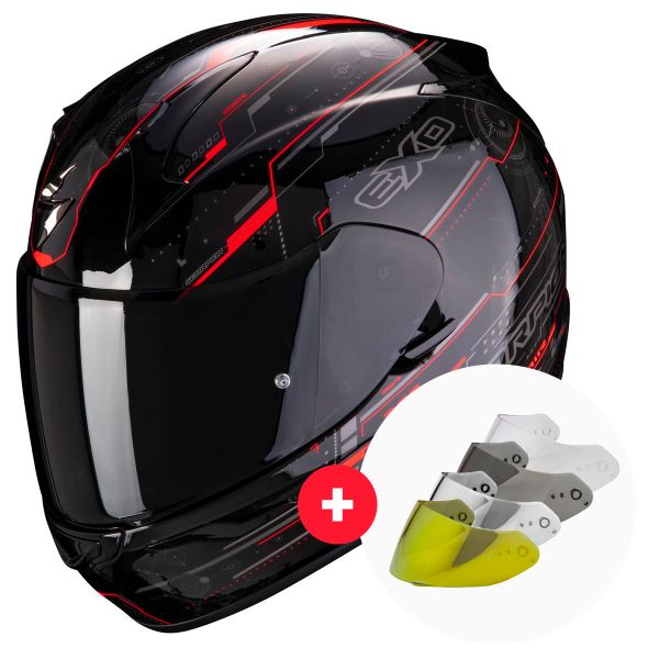 Integral Scorpion Exo 390 Beat Black Neon Red + Visier