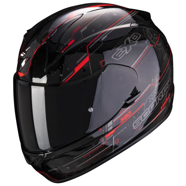 Scorpion Exo 390 Beat Black Neon Red + Visier