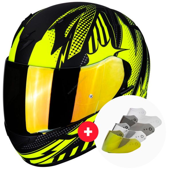 Integral Scorpion Exo 390 Pop Matt Black Neon Yellow + Visor