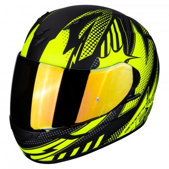 Scorpion Exo 390 Pop Matt Black Neon Yellow + Visor