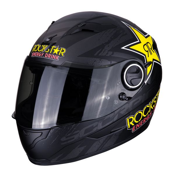 Scorpion Exo 490 Rockstar Black Yellow Red + Kit Bluetooth Sena 5S Solo