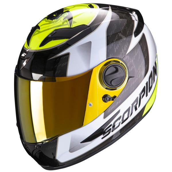 Scorpion Exo 490 Tour White Neon Yellow + Kit Bluetooth Sena 5S Solo