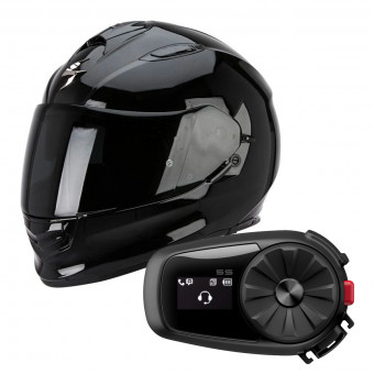 Integral Scorpion Exo 510 Air Black + Kit Bluetooth Sena 5S Solo