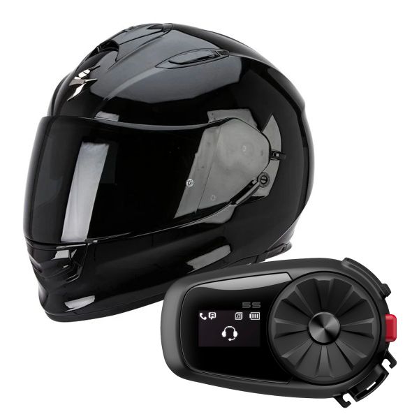 Integral Scorpion Exo 510 Air Black + Kit Bluetooth Sena 5S Solo