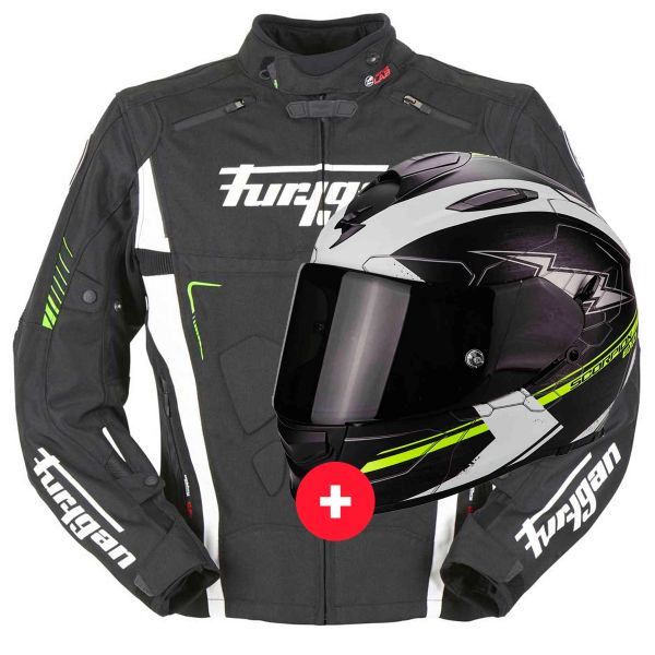 Ausr�stungspakete Scorpion Exo 510 Air Cross Matt Black Neon Yellow + Vortex Black White Green