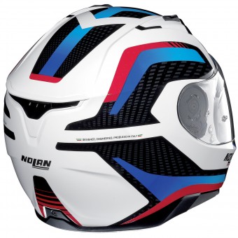 Nolan N87 Arkad N-Com White Red Blue 40