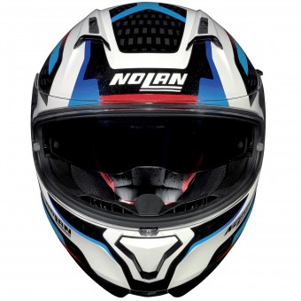 Nolan N87 Arkad N-Com White Red Blue 40