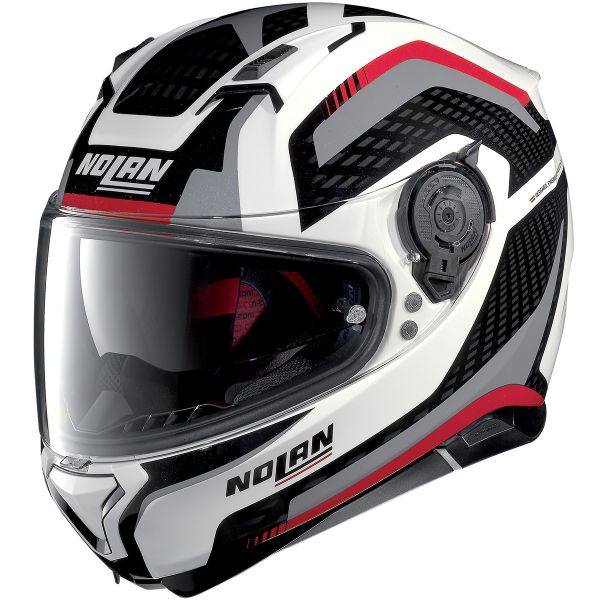 Integral Nolan N87 Arkad N-Com White Red Grey 43