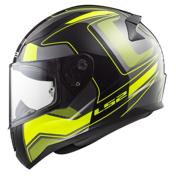LS2 Rapid Carrera Matt Black H-V Yellow FF353