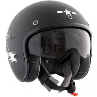Casque Jet HARISSON Corsair Star Deco Schwarz Matt Weiß Casque Jet HARISSON Corsair Star Deco Schwarz Matt Weiß