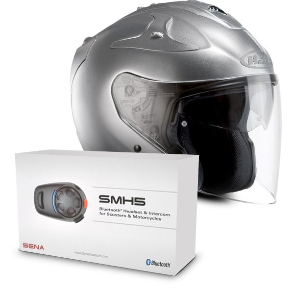Jet HJC FG-Jet Grau + Sena SMH5 Bluetooth Kit