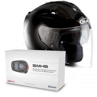 Jet HJC FG-Jet Schwarz + Sena SMH5 Bluetooth Kit