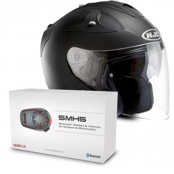 Casque Jet HJC FG-Jet Schwarz Matt + Sena SMH5 Bluetooth Kit Casque Jet HJC FG-Jet Schwarz Matt + Sena SMH5 Bluetooth Kit