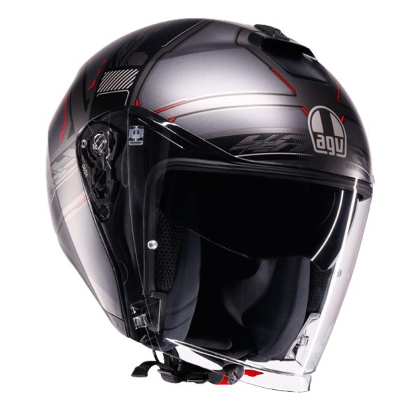 Jet AGV Irides Zagabira Matt Gunmetal Red