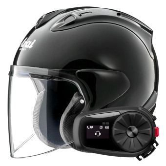 Casque Jet Arai SZ-R Vas Evo Black + Kit Bluetooth 5S Solo Casque Jet Arai SZ-R Vas Evo Black + Kit Bluetooth 5S Solo