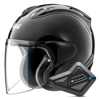 Jet Arai SZ-R Vas Evo Black + Kit Bluetooth BT Mini