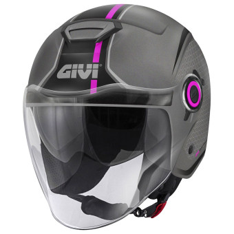 Casque Jet Givi 12.5 Graphic Touch Matt Titanium Pink Casque Jet Givi 12.5 Graphic Touch Matt Titanium Pink