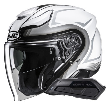 Casque Jet HJC F31 Bask MC10 + Kit Bluetooth Smart 21B Casque Jet HJC F31 Bask MC10 + Kit Bluetooth Smart 21B