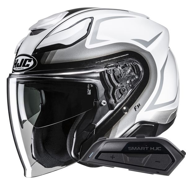 Jet HJC F31 Bask MC10 + Kit Bluetooth Smart 21B
