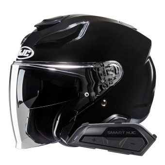 Jet HJC F31 Black + Kit Bluetooth Smart 21B Flat Black