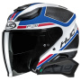Casque Jet HJC F31 Ceron MC21SF + Kit Bluetooth Smart 11Be