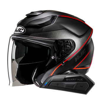 Jet HJC F31 Ludi MC1SF + Kit Bluetooth Smart 11B