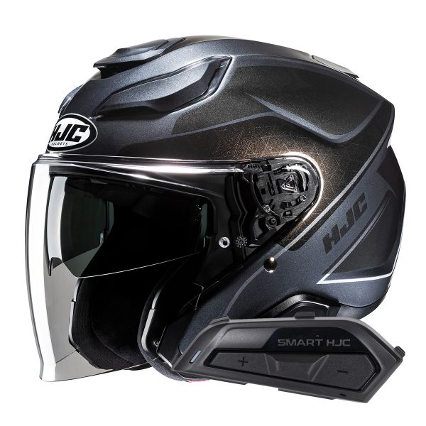 Jet HJC F31 Ludi MC5 + Kit Bluetooth Smart 21B Flat Black