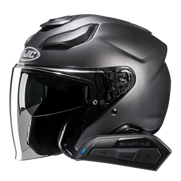 Jet HJC F31 Semi Flat Titanium + Kit Bluetooth Smart 11B Jet HJC F31 Semi Flat Titanium + Kit Bluetooth Smart 11B