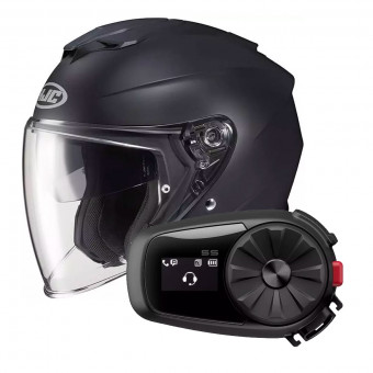 Jet HJC I30 Semi Flat Black + Kit Bluetooth Sena 5S