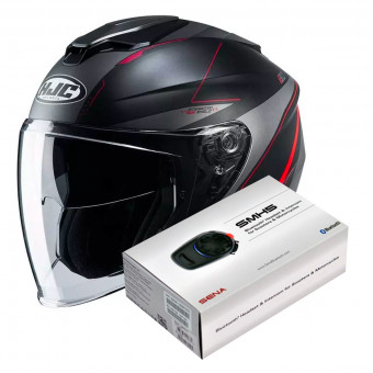 Jet HJC I30 Slight MC1SF + Kit Bluetooth Sena SMH5