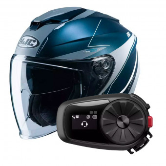 Jet HJC I30 Slight MC2SF + Kit Bluetooth Sena 5S