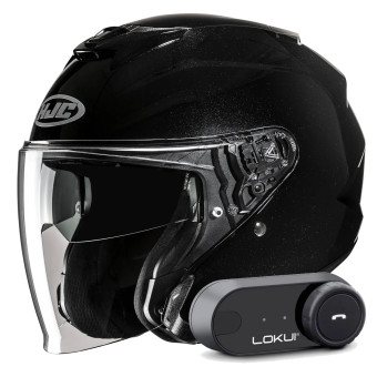 Jet HJC i31 Metal Black + Kit Bluetooth Lokui K30