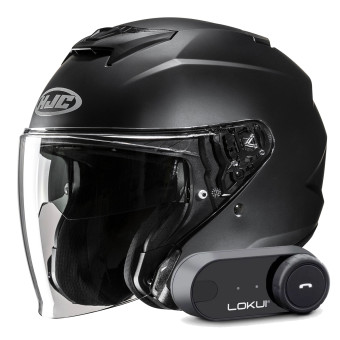 Jet HJC i31 Semi Flat Black + Kit Bluetooth Lokui K30