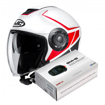 Jet HJC I40 Camet MC1SF + Kit Bluetooth Sena SMH5