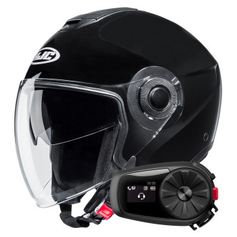 Jet HJC i40N Black + Kit Bluetooth 5S Solo