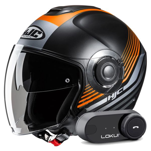 Jet HJC i40N Dova MC7SF + Kit Bluetooth Lokui K30