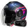 Casque Jet HJC i40N Linia MC28SF + Kit Bluetooth 5S Solo