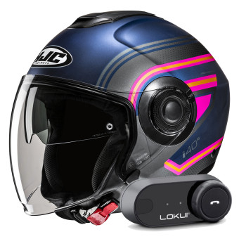 Jet HJC i40N Linia MC28SF + Kit Bluetooth Lokui K30
