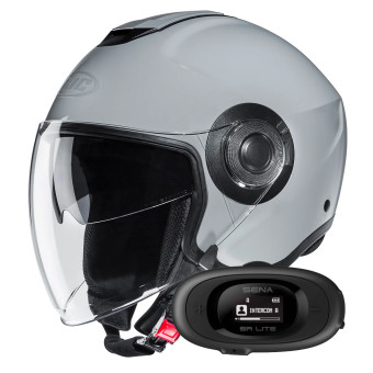 Jet HJC i40N N. Grey + Kit bluetooth 5R Lite Solo