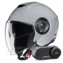 Casque Jet HJC i40N N. Grey + Kit Bluetooth Lokui K30