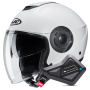 Casque Jet HJC i40N Pearl White + Kit Bluetooth BT Mini