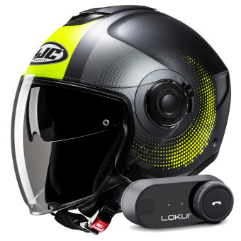 Jet HJC i40N Pyle MC3HSF + Kit Bluetooth Lokui K30