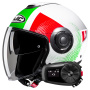 Casque Jet HJC i40N Pyle MC41 + Kit Bluetooth 5S Solo