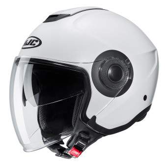 HJC i40N Semi Flat Pearl White + Kit Bluetooth BT Mini