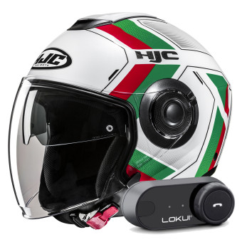 Jet HJC i40N Velu MC41 + Kit Bluetooth Lokui K30