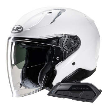 Jet HJC RPHA31 Pearl White+ Kit Bluetooth Smart 21B Flat Black