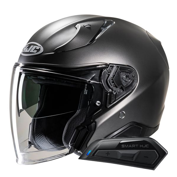 Jet HJC RPHA31 Semi Flat Titanium + Kit Bluetooth Smart 11B